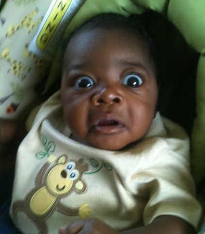 Shocked Baby Bug Eyes - Funny - Faxo