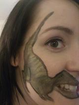 T-Rex Teeth Face Tattoo