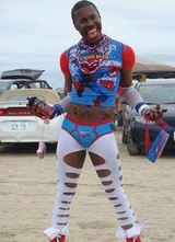 Bitch I'm Fabulous in Spiderman Underoos and Ripped White Leggings