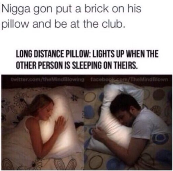 His And Her Long Distance Pillows Lights Up When Other Person Is