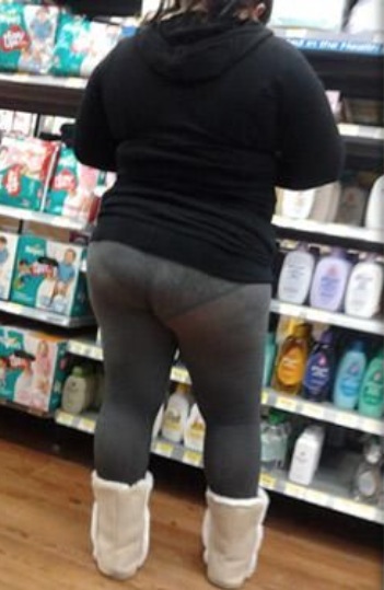 Sheer Black Leggings at Walmart Fashion Fail - Funny Pictures at Walmart