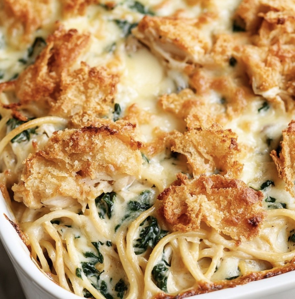Creamy Monterey Chicken Pasta Casserole - Faxo