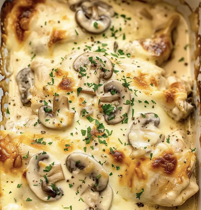 Creamy Chicken and Mushroom Bake - Faxo