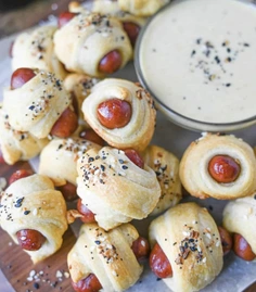 Pigs in a Blanket with Honey Mustard Dip