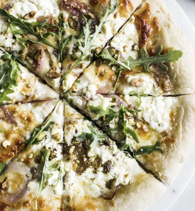 Burrata and Pistachio White Pizza