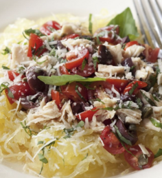Spaghetti Squash Puttanesca with Tuna