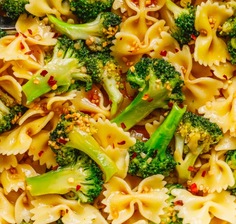 Garlic Broccoli Stir-Fry with Farfalle Pasta