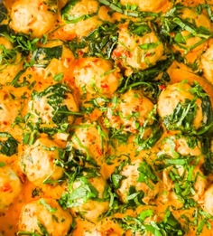 Tuscan Chicken Meatballs in a Creamy Sauce