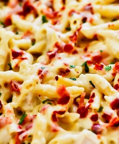 Chicken Bacon Ranch Baked Penne Pasta