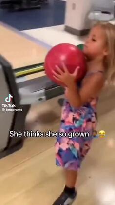 Little Girl Bowling Fail