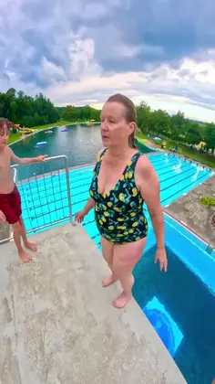 62 Year Old Mom Does Backflip High Dive