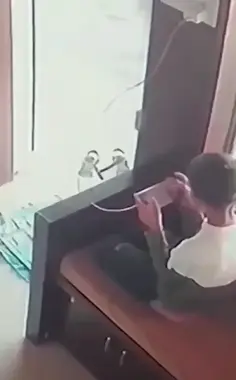 Kid Responds To Unwanted Visitor