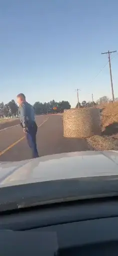 Trooper Deadlifts A Hay Bale