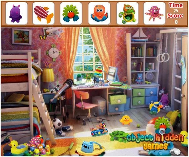 Colourful bedroom Hidden Objects