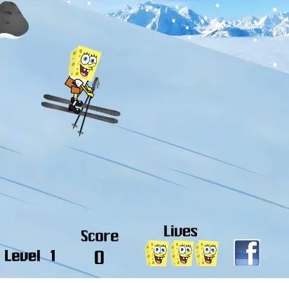 Spongebob Skiing