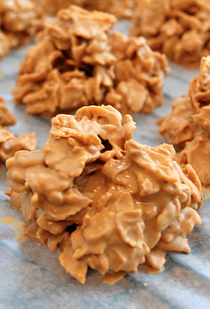 No-Bake Peanut Butter Cornflake Clusters Dessert - Recipes - Faxo